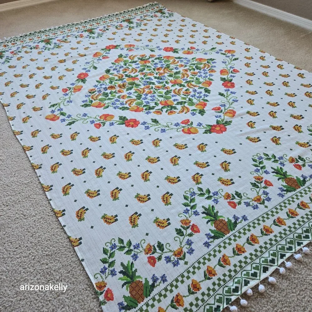 NWOT FARM Rio Sarong Needlepoint Print Fruits & Flowers Scarf - Picture 12 of 16